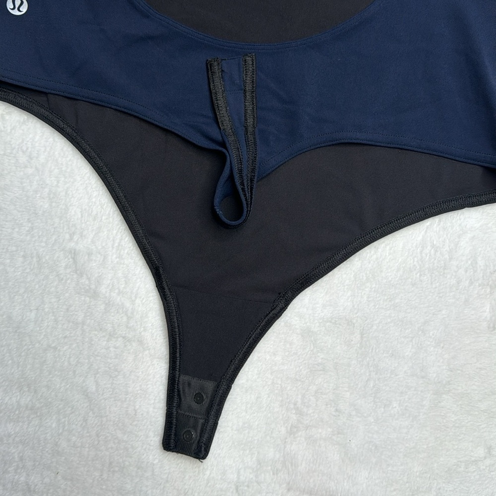 Lululemon one piece thong body suit True Navy and Black, size 8 - Picture 13 of 15